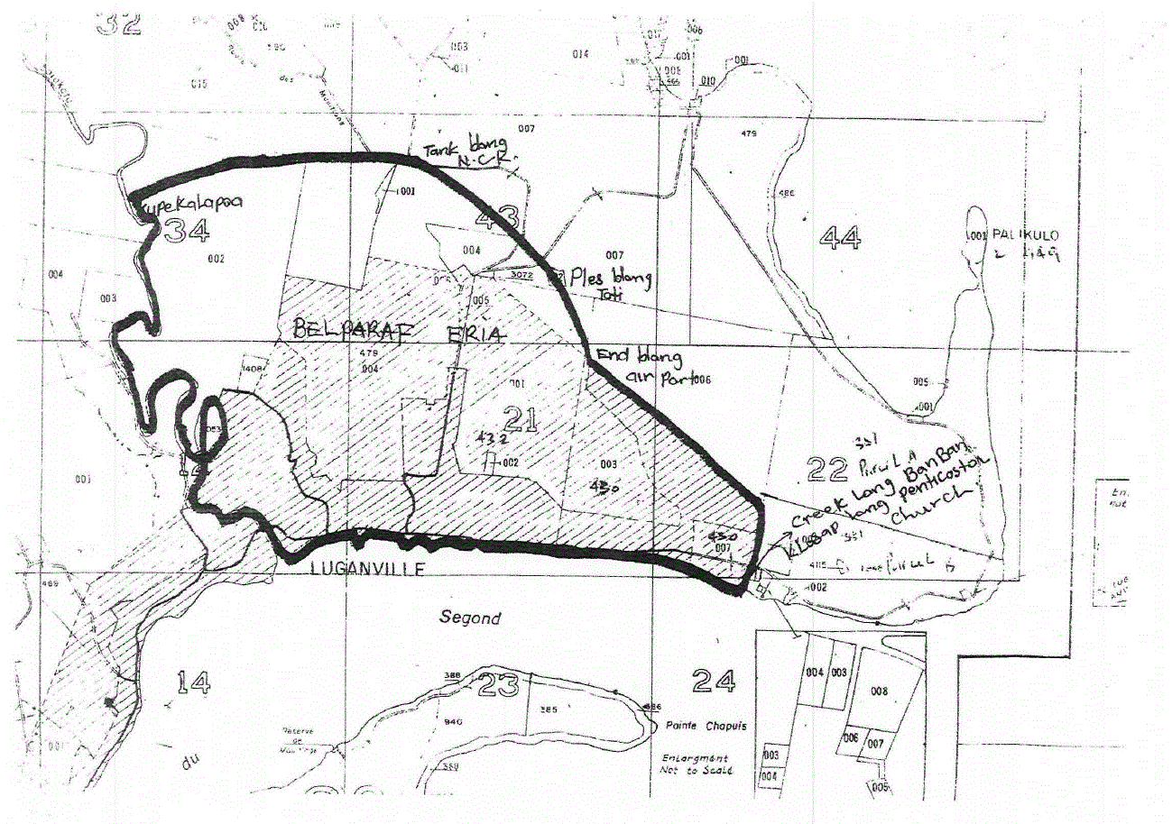 Civil Appeal Case 598 of 2018 Map of Belbarav Land Santo